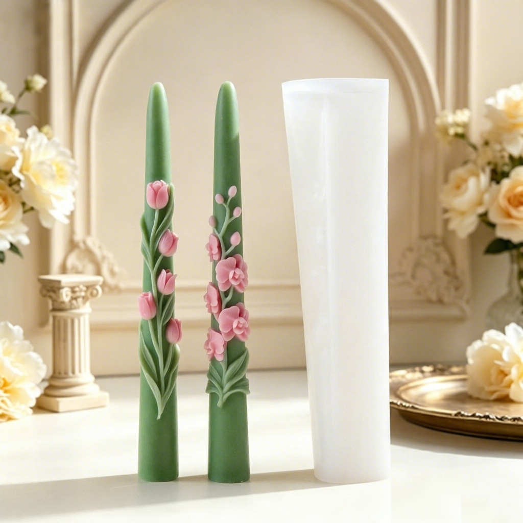 Candle Making Soy Wax - Long Pole Flower Taper Candle Silicone