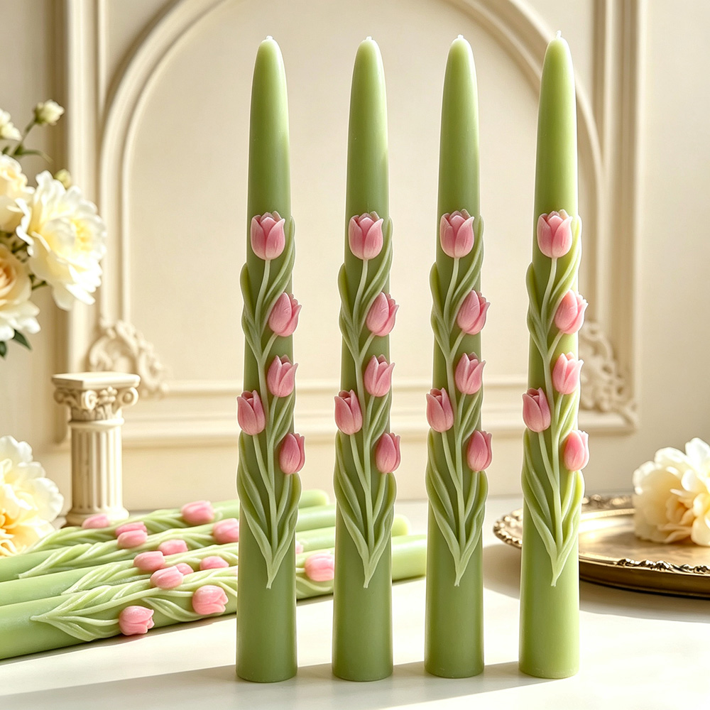Long Pole Flower Taper Candle  - Candle Making Soy Wax review and price