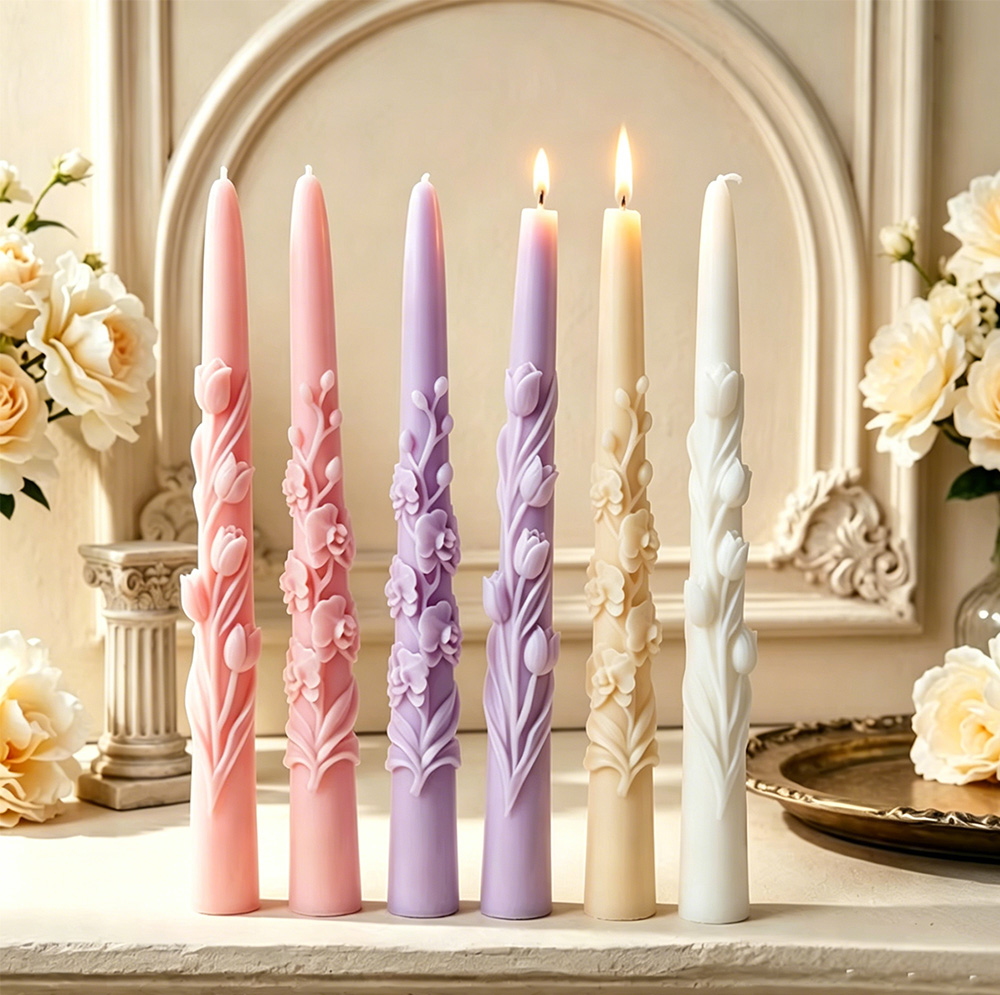 Long Pole Flower Taper Candle  - Candle Making Soy Wax review and price